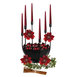 Hot Depot Deko-Set Weihnachts-Kerzenhalter Traditionell