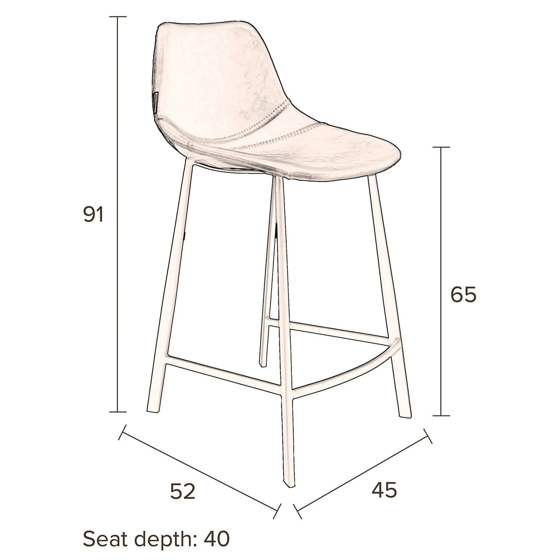 Cheap Depot Dutchbone Samt-Barstuhl Franky
