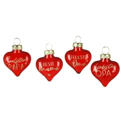 Discount Depot Glas-Baumschmuck Herz Familie