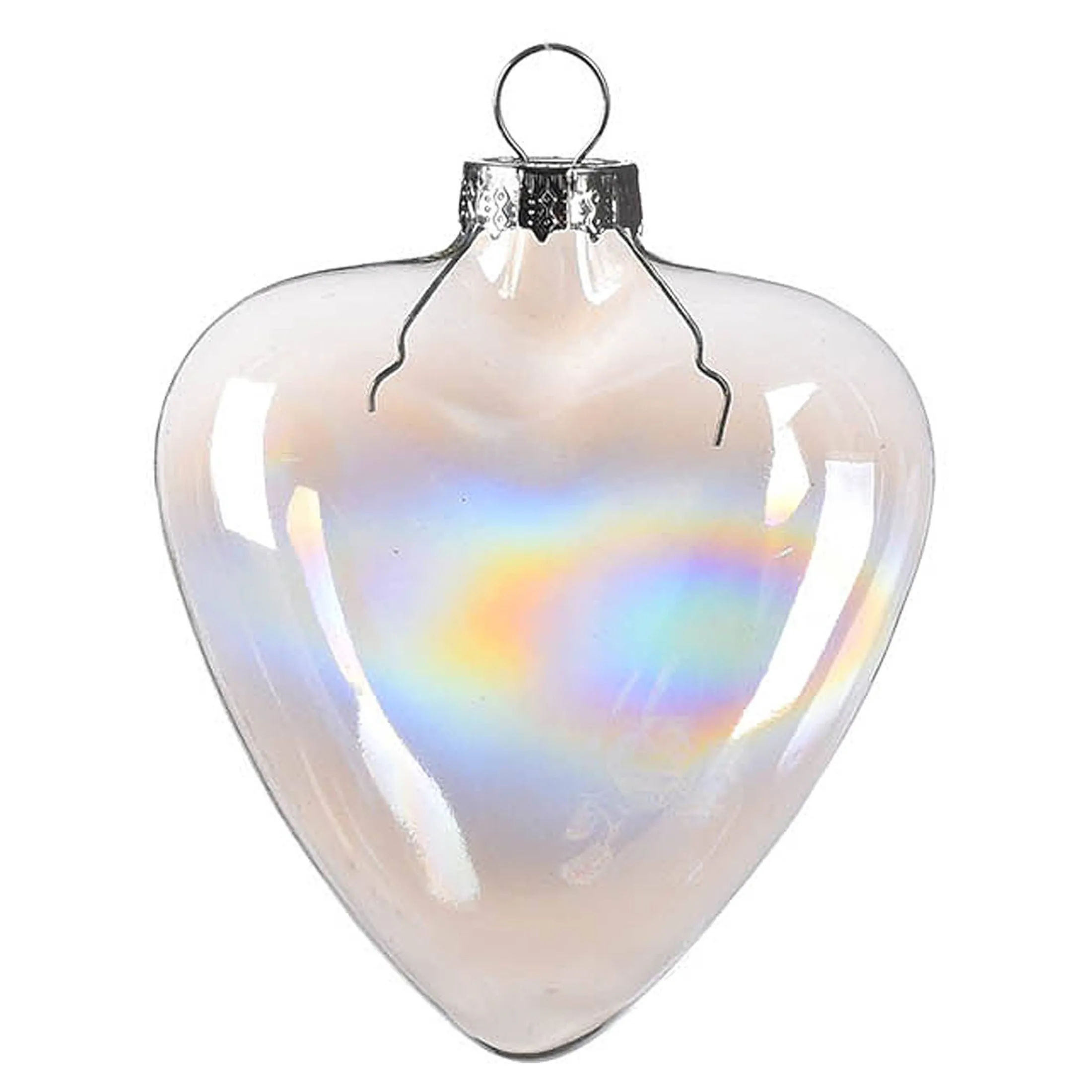 Hot Depot Glas-Baumschmuck Herz Holo