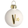 Best Depot Glas-Baumschmuck Mini-Taler Monogramm V