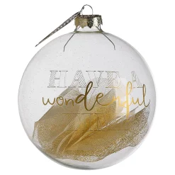 Discount Depot Glas-Weihnachtskugel Filled Leaves