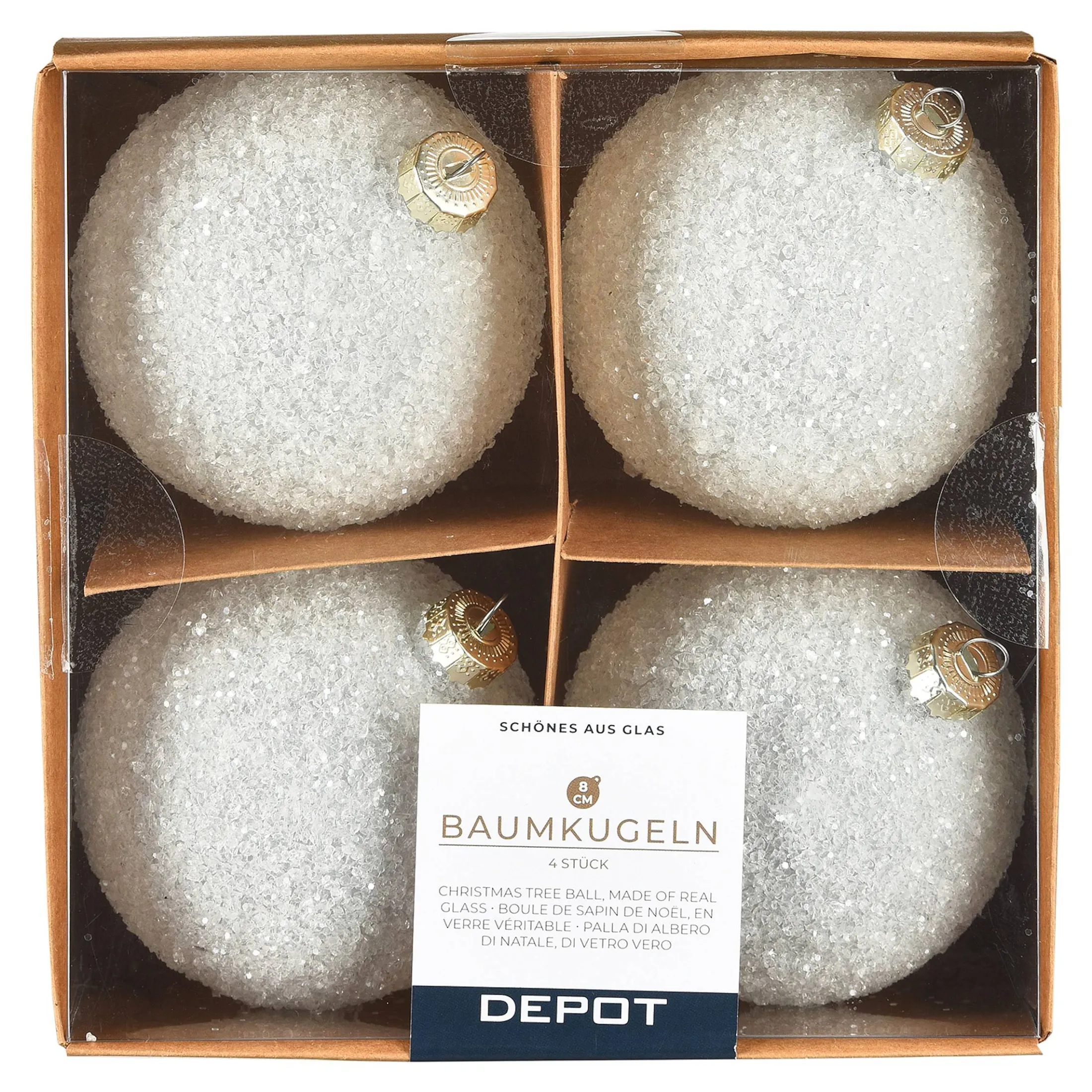 Outlet Depot Glas-Weihnachtskugel Glam