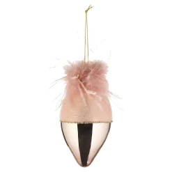 Fashion Depot Glas-Weihnachtskugel Glancy Feather