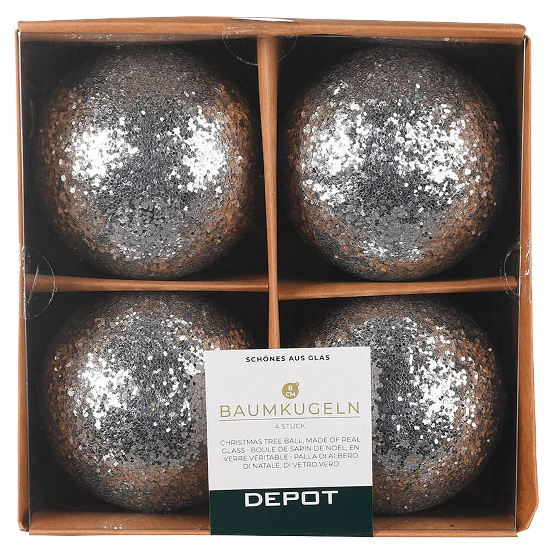 Shop Depot Glas-Weihnachtskugel Glimmer