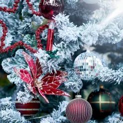 Discount Depot Glas-Weihnachtskugel Glitterstripe