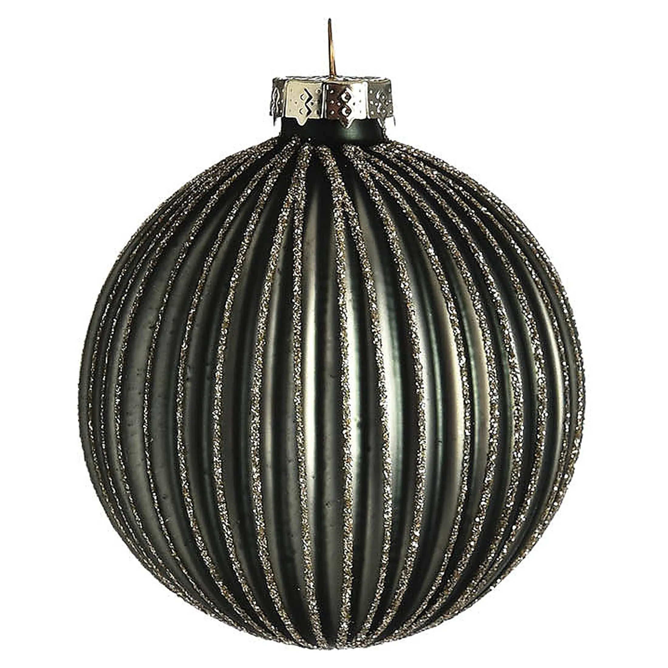 Cheap Depot Glas-Weihnachtskugel Glitterstripe