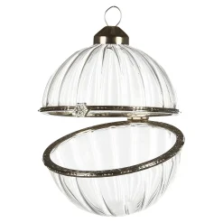 Fashion Depot Glas-Weihnachtskugel Medaillon