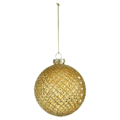 Discount Depot Glas-Weihnachtskugel Rauten Relief