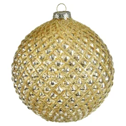 Discount Depot Glas-Weihnachtskugel Rauten Relief