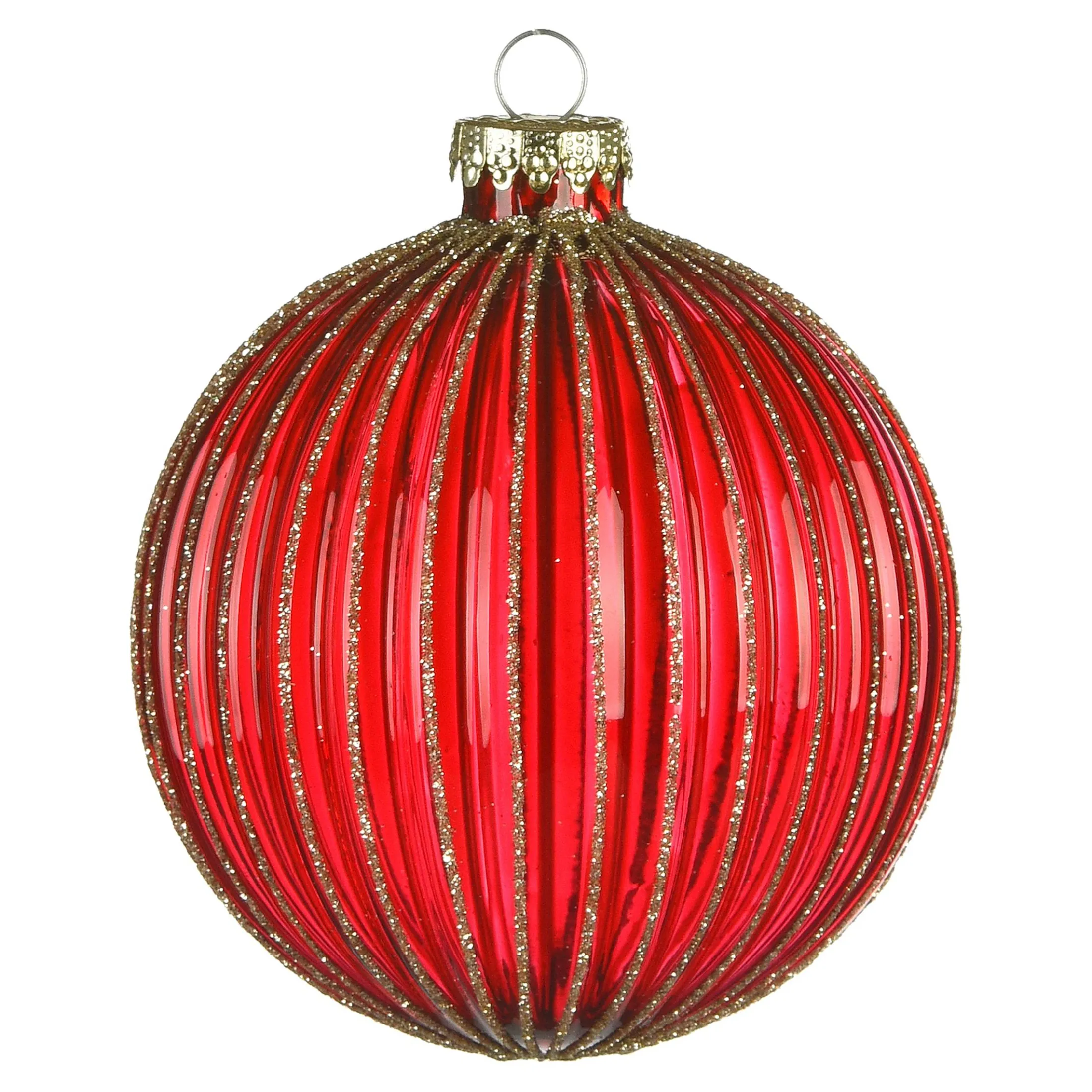 New Depot Glas-Weihnachtskugel Rille