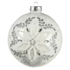 Hot Depot Glas-Weihnachtskugel Schneeblume