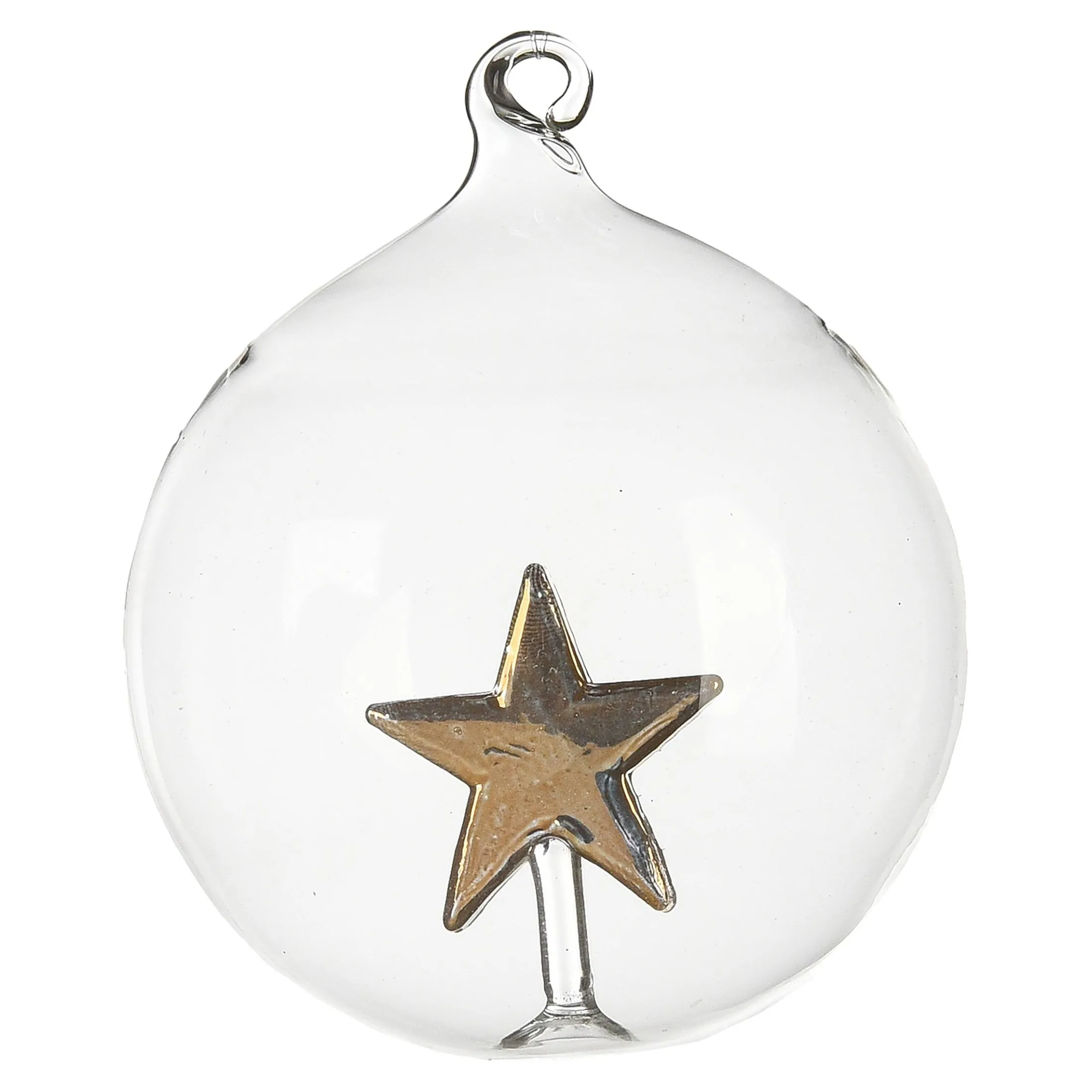 Hot Depot Glas-Weihnachtskugel Stern