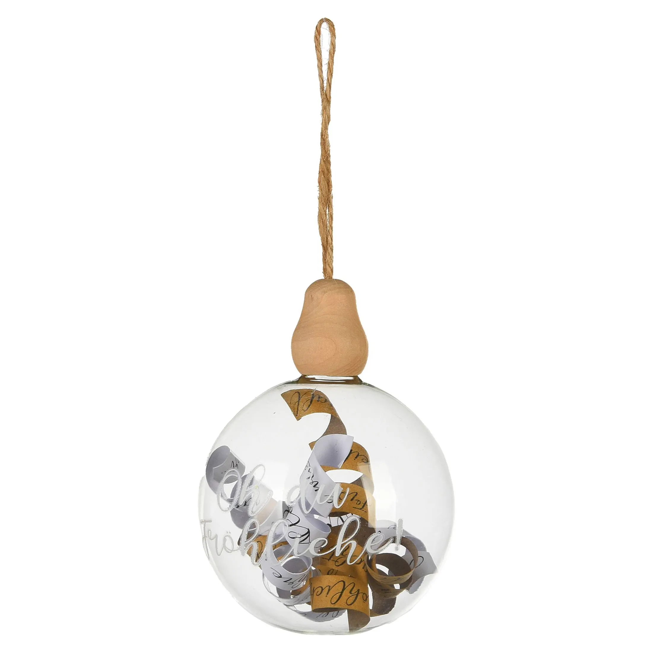 Fashion Depot Glas-Weihnachtskugel Words