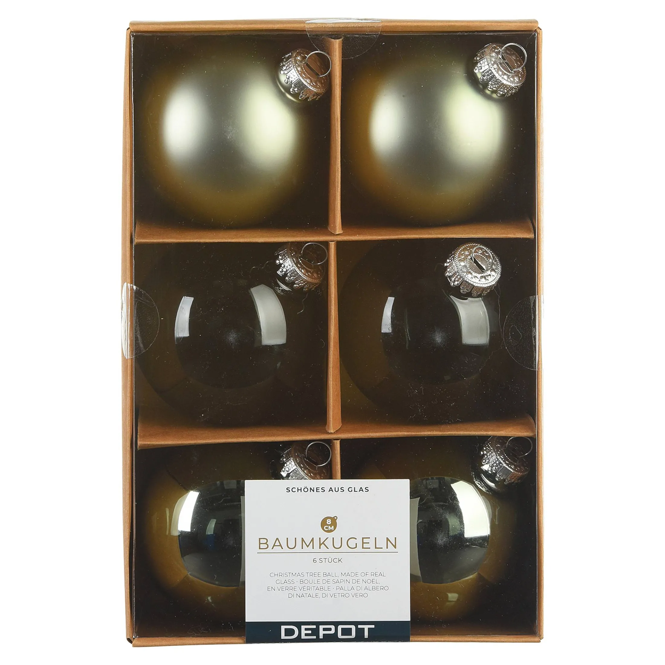 New Depot Glas-Weihnachtskugel-Set