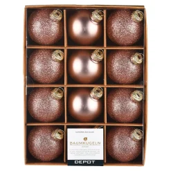 Clearance Depot Glas-Weihnachtskugel-Set Glam Mix