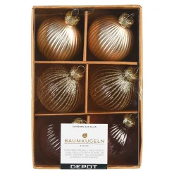 Sale Depot Glas-Weihnachtskugel-Set Rille