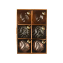 Clearance Depot Glas-Weihnachtskugel-Set Rille