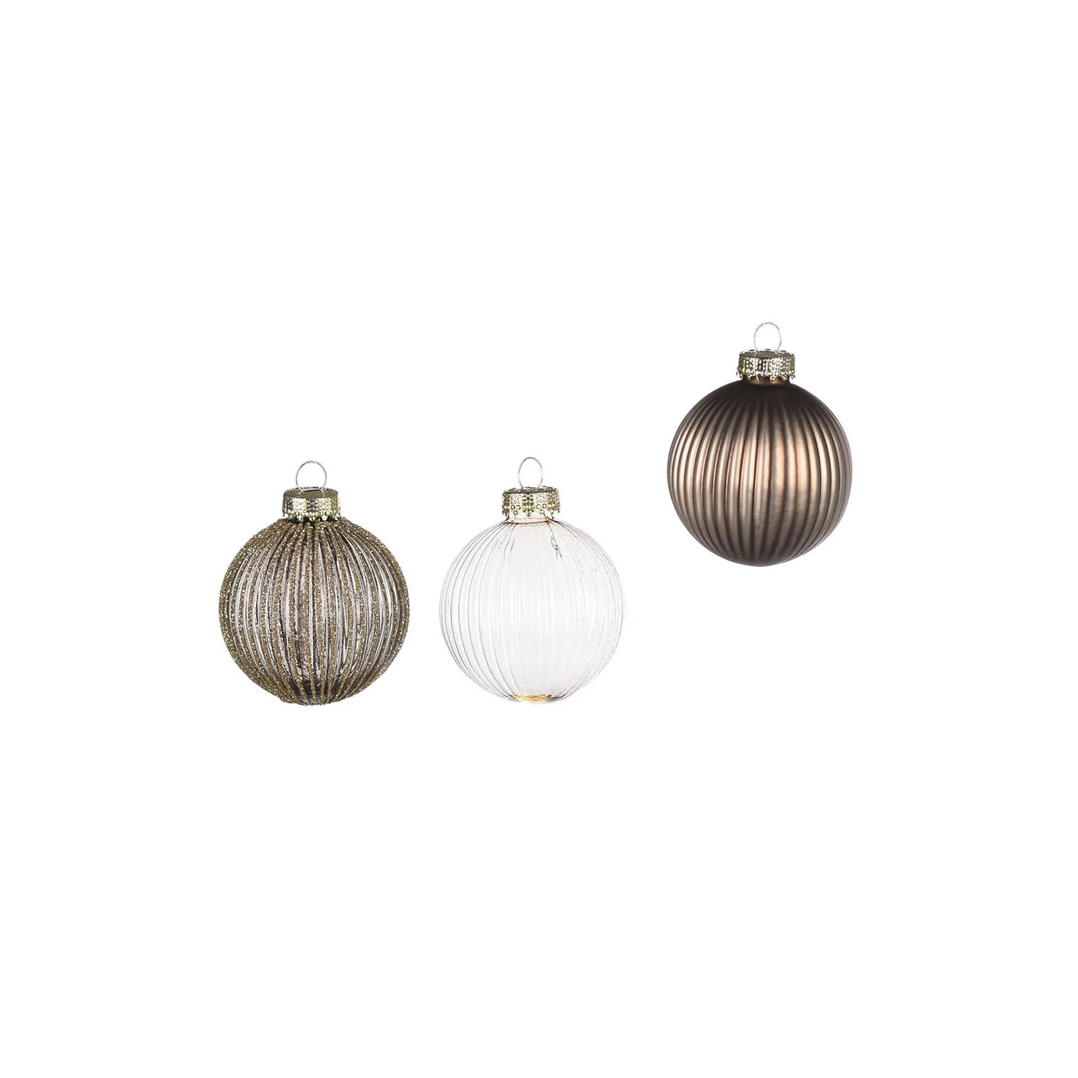 Discount Depot Glas-Weihnachtskugel-Set Rille