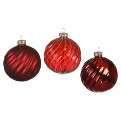 Best Depot Glas-Weihnachtskugel-Set Spiral