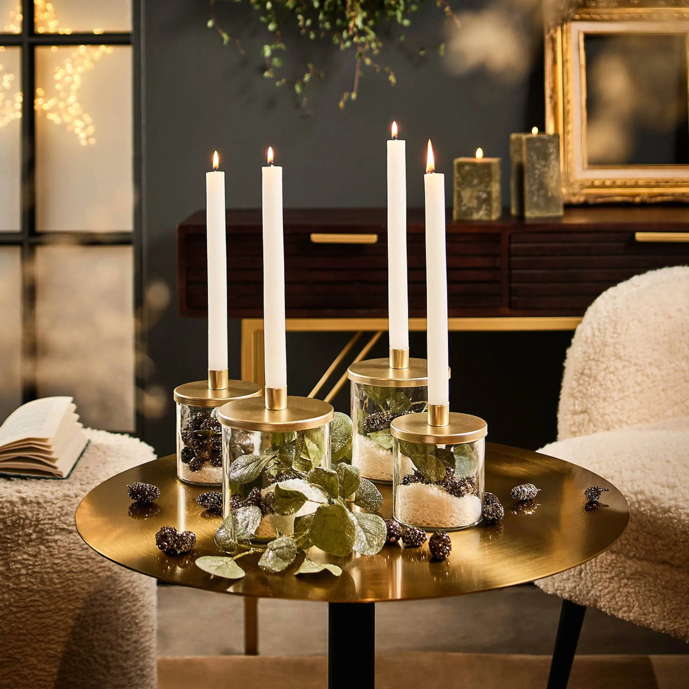 Fashion Depot Glitzer-Kunstgirlande Eukalyptus