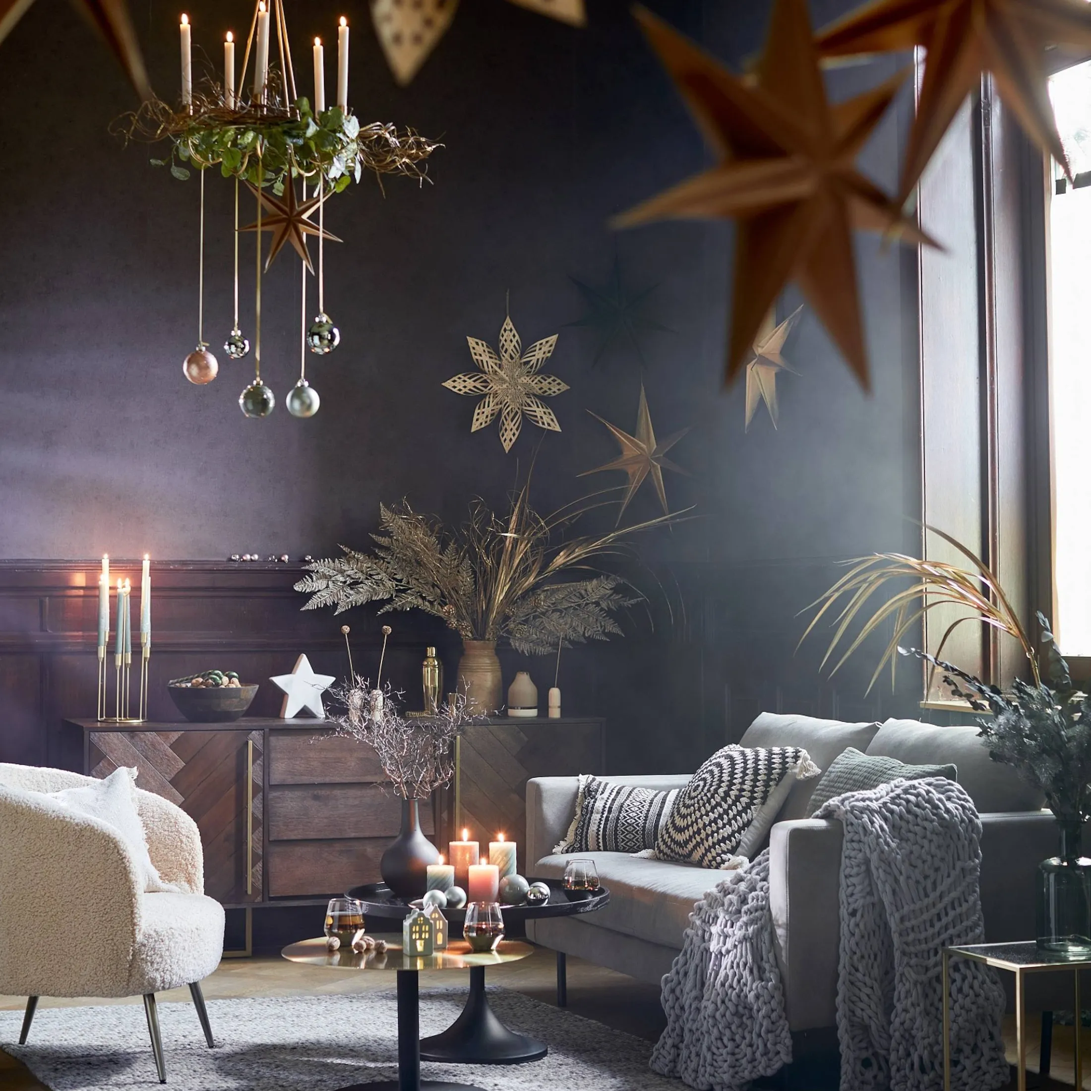Fashion Depot Glitzer-Kunstgirlande Eukalyptus