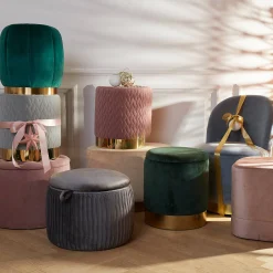 Cheap Depot Samt-Pouf Agnes Mit Stauraum