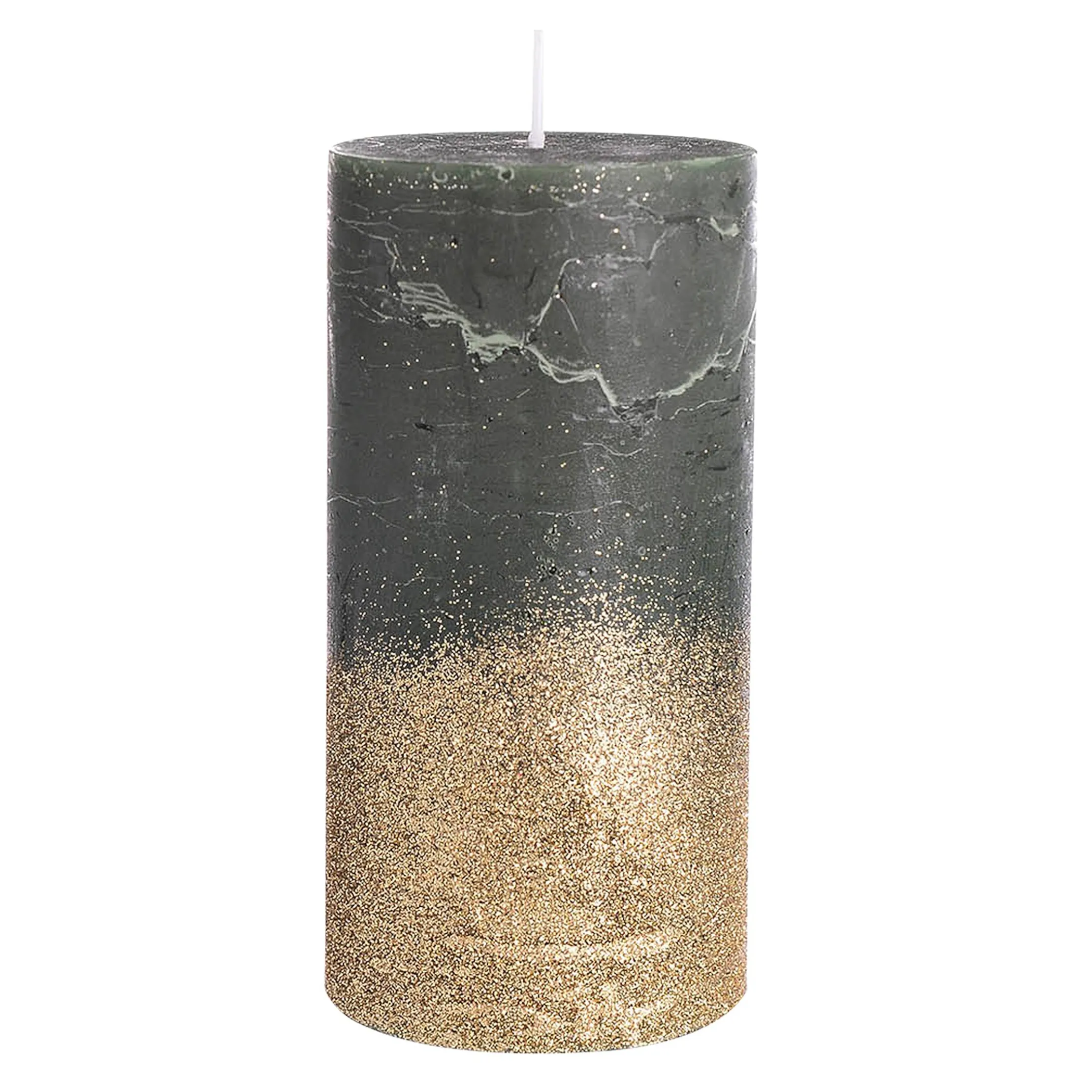 Shop Depot Stumpenkerze Gold Glitter