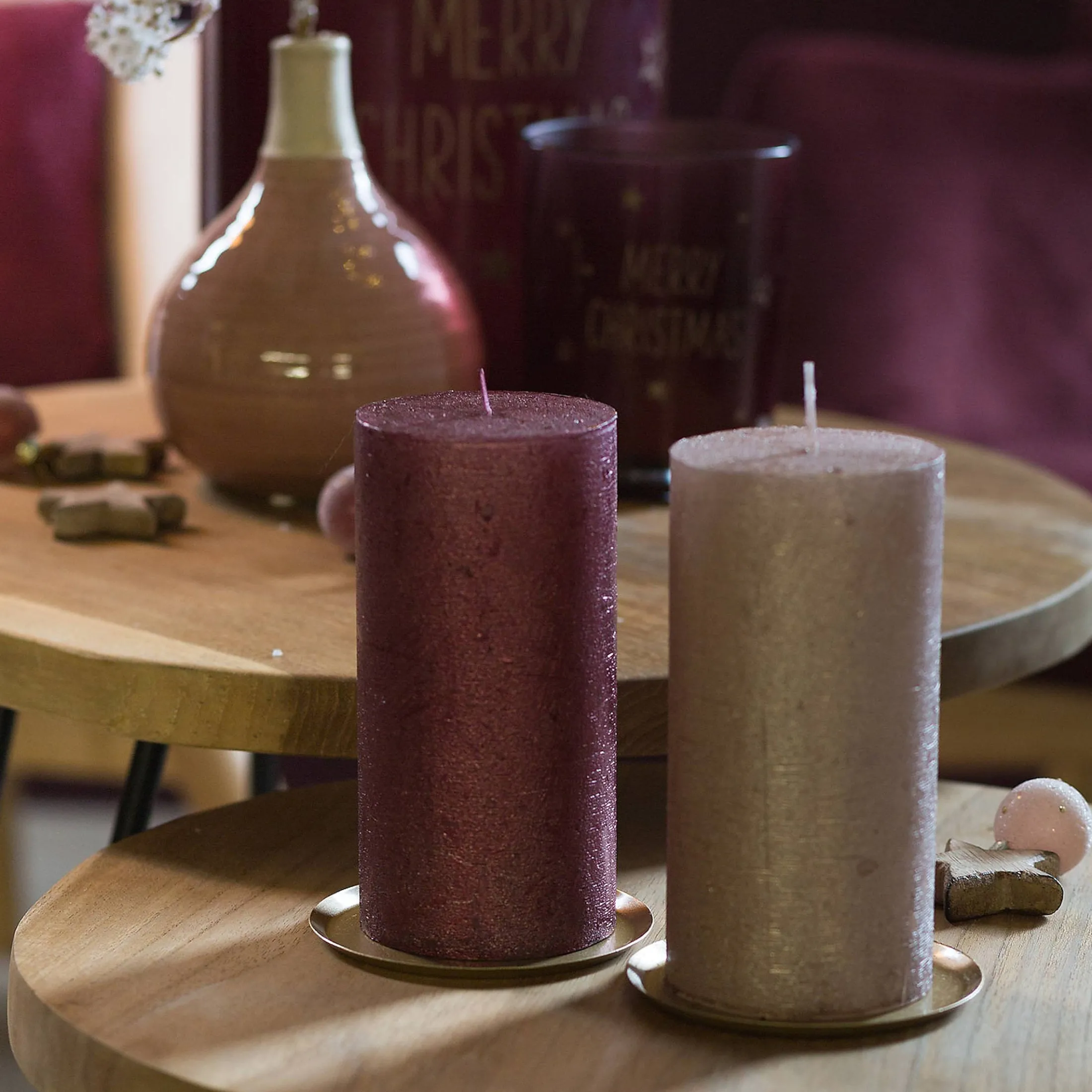 Shop Depot Stumpenkerze Metallic Finish