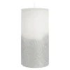 Fashion Depot Stumpenkerze Rustic Silver Glitter