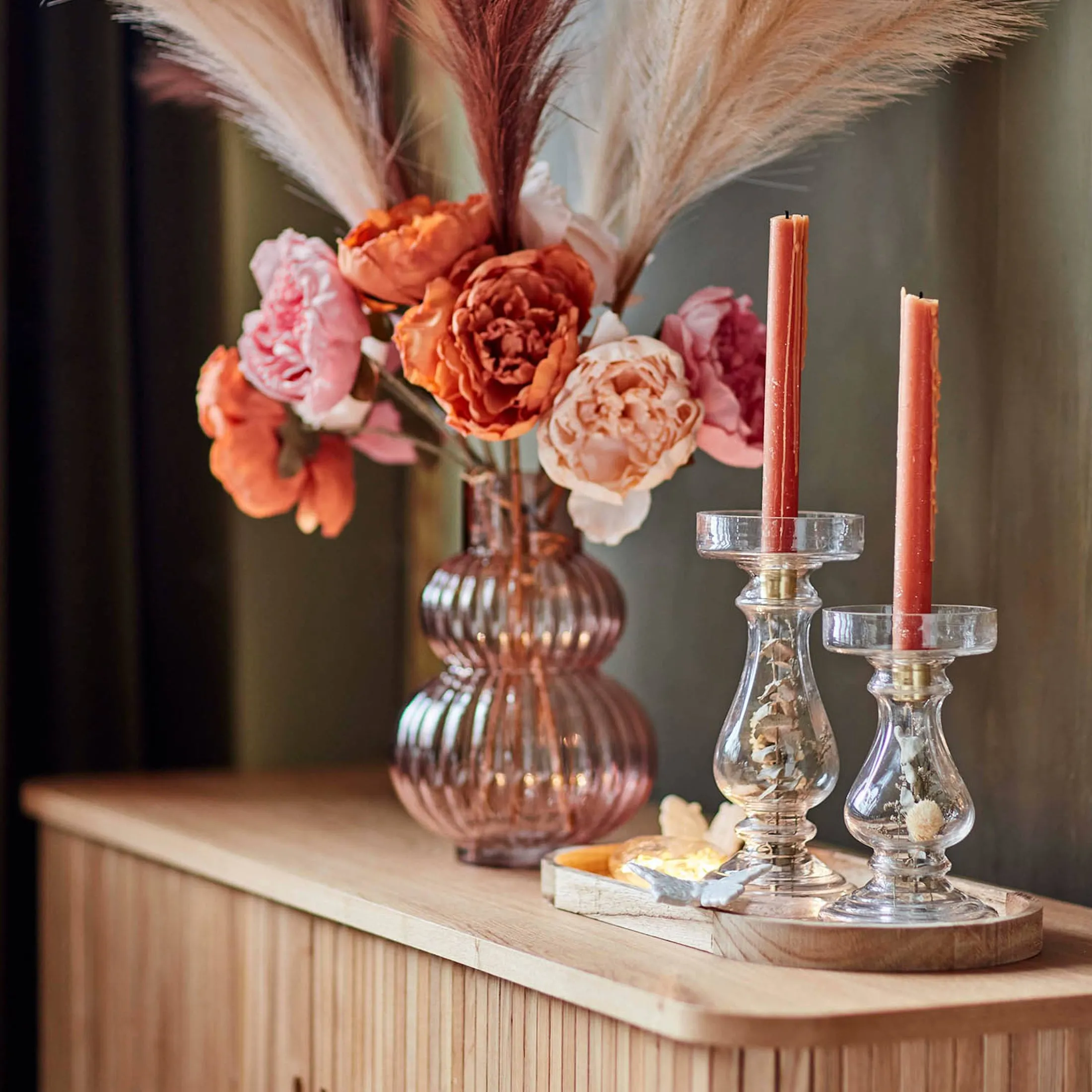 Online Depot Stumpenkerzenhalter Dry Flower